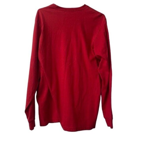 Eddie Bauer Long Sleeve Graphic‎ T-Shirt Mens Red Size Medium Preppy Casual - Picture 2 of 15